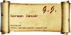 German Január névjegykártya
